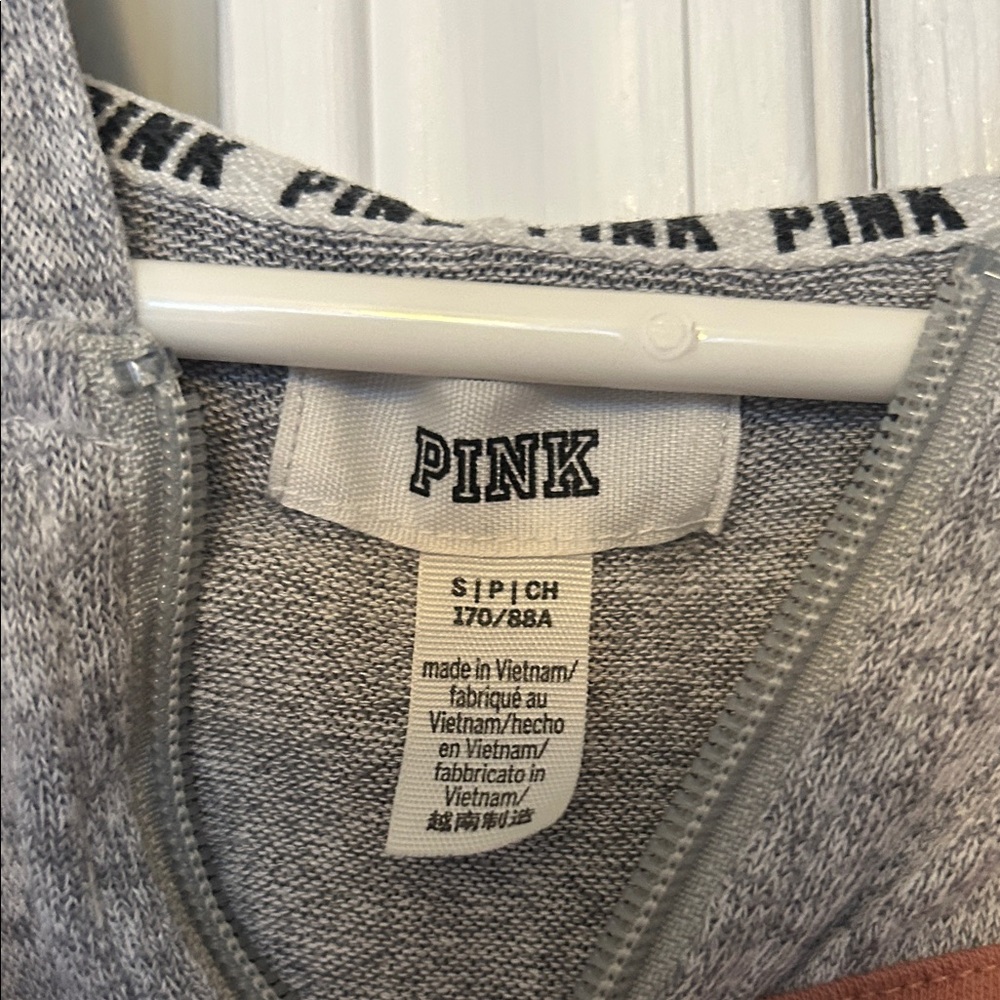 PINK Victoria's Secret Heather Gray Zip-Up - Picture 2 of 4